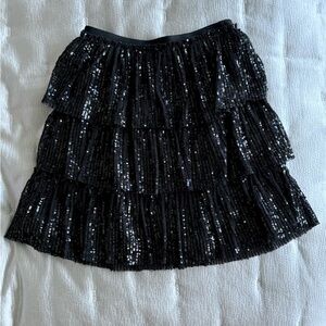 Zara Black Sequin Mini Skirt